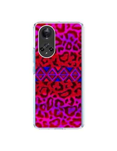 Coque Honor 50 et Huawei Nova 9 Tribal Leopard Rouge - Ebi Emporium