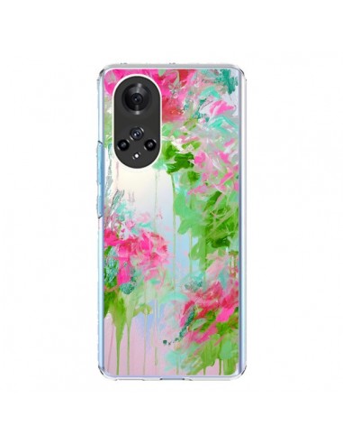 Coque Honor 50 et Huawei Nova 9 Fleur Flower Rose Vert Transparente - Ebi Emporium