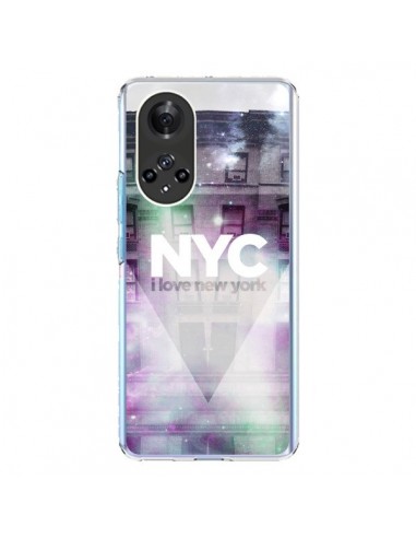 Coque Honor 50 et Huawei Nova 9 I Love New York City Violet Vert - Javier Martinez