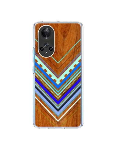 Coque Honor 50 et Huawei Nova 9 Azteque Arbutus Blue Bois Aztec Tribal - Jenny Mhairi