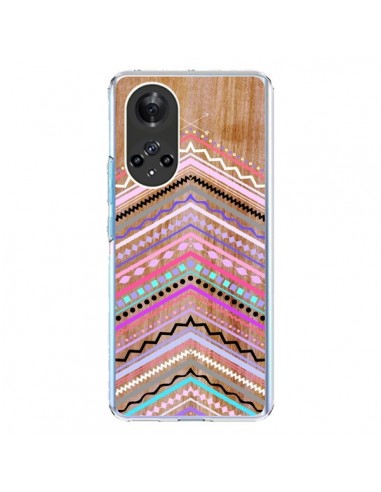 Coque Honor 50 et Huawei Nova 9 Purple Chevron Wild Wood Bois Azteque Aztec Tribal - Jenny Mhairi