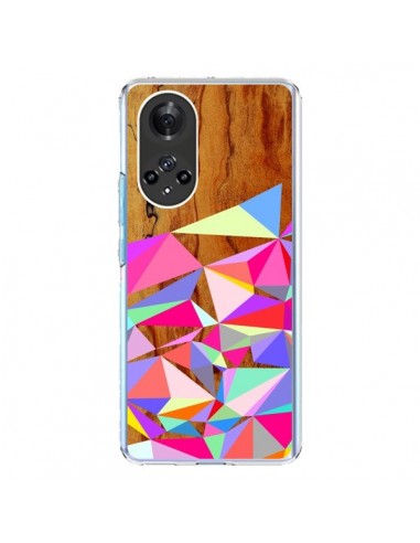 Coque Honor 50 et Huawei Nova 9 Wooden Multi Geo Bois Azteque Aztec Tribal - Jenny Mhairi