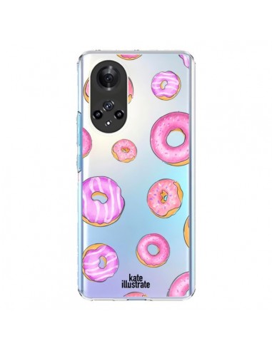 Coque Honor 50 et Huawei Nova 9 Pink Donuts Rose Transparente - kateillustrate