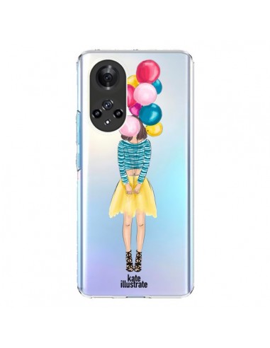 Coque Honor 50 et Huawei Nova 9 Girls Balloons Ballons Fille Transparente - kateillustrate