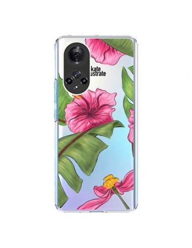 Coque Honor 50 et Huawei Nova 9 Tropical Leaves Fleurs Feuilles Transparente - kateillustrate