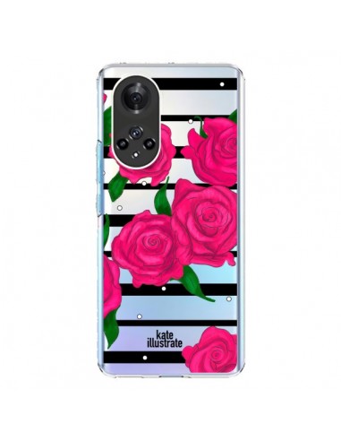 Coque Honor 50 et Huawei Nova 9 Roses Rose Fleurs Flowers Transparente - kateillustrate