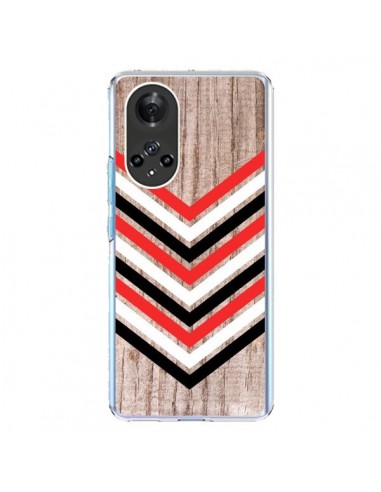 Coque Honor 50 et Huawei Nova 9 Tribal Aztèque Bois Wood Flèche Rouge Blanc Noir - Laetitia