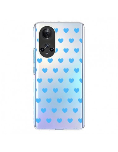 Coque Honor 50 et Huawei Nova 9 Coeur Heart Love Amour Bleu Transparente - Laetitia