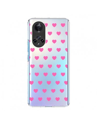 Coque Honor 50 et Huawei Nova 9 Coeur Heart Love Amour Rose Transparente - Laetitia