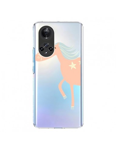 Coque Honor 50 et Huawei Nova 9 Licorne Unicorn Rose Transparente - Petit Griffin