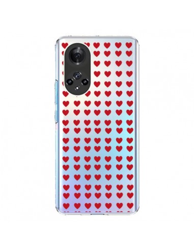 Coque Honor 50 et Huawei Nova 9 Coeurs Heart Love Amour Red Transparente - Petit Griffin