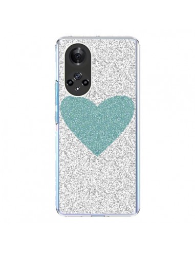 Coque Honor 50 et Huawei Nova 9 Coeur Bleu Vert Argent Love - Mary Nesrala