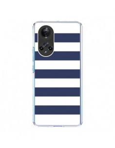 Coque Honor 50 et Huawei Nova 9 Bandes Marinières Bleu...
