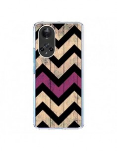 Coque Honor 50 et Huawei Nova 9 Chevron Vintage Bois Wood...