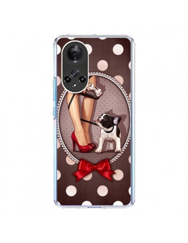 Coque Honor 50 et Huawei Nova 9 Lady Jambes Chien Dog Pois Noeud papillon - Maryline Cazenave