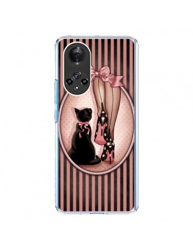 Coque Honor 50 et Huawei Nova 9 Lady Chat Noeud Papillon Pois Chaussures - Maryline Cazenave