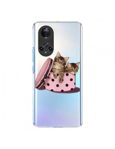 Coque Honor 50 et Huawei Nova 9 Chaton Chat Kitten Boite Pois Transparente - Maryline Cazenave
