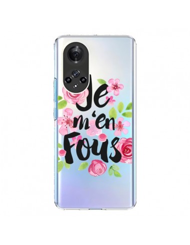 Coque Honor 50 et Huawei Nova 9 Je M'en Fous Fleurs Transparente - Maryline Cazenave