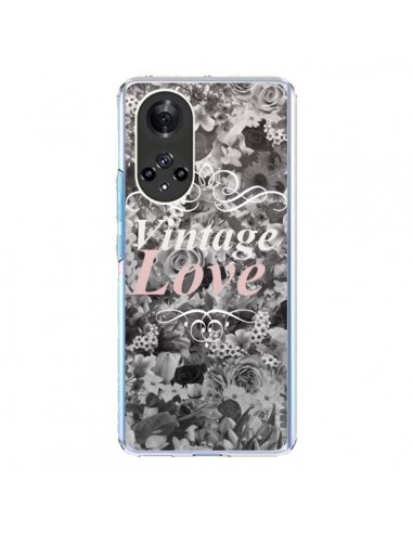 Coque Honor 50 et Huawei Nova 9 Vintage Love Noir Flower - Monica Martinez