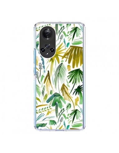 Coque Honor 50 et Huawei Nova 9 Brushstrokes Tropical Palms Green - Ninola Design