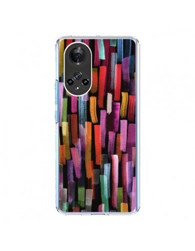 Coque Honor 50 et Huawei Nova 9 Colorful Brushstrokes Black - Ninola Design