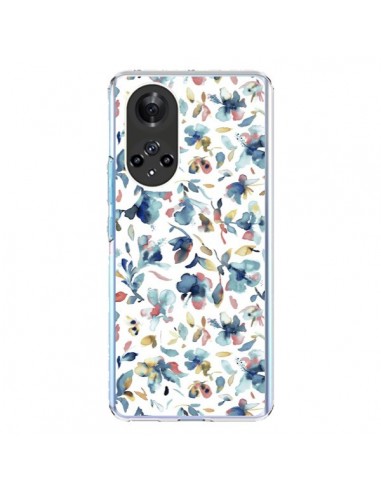 Coque Honor 50 et Huawei Nova 9 Watery Hibiscus Blue - Ninola Design