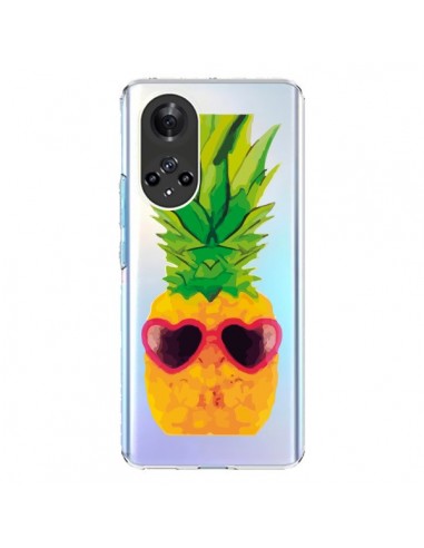 Coque Honor 50 et Huawei Nova 9 Ananas Lunette en Cœur transparente