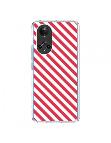 Coque Honor 50 et Huawei Nova 9 Bonbon Candy Rose et Blanche Rayée - Nico