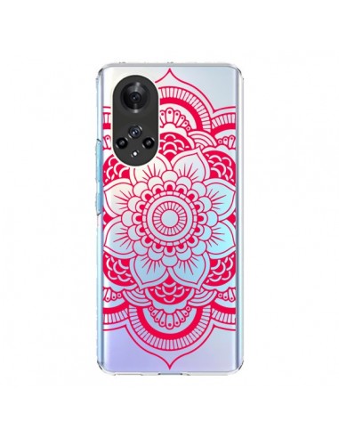 Coque Honor 50 et Huawei Nova 9 Mandala Rose Fushia Azteque Transparente - Nico