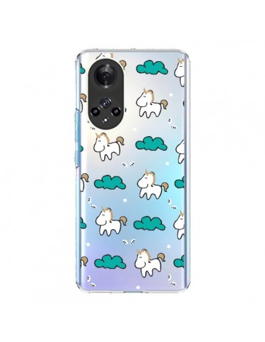 Coque Honor 50 et Huawei Nova 9 Licorne et Nuages Transparente - Nico