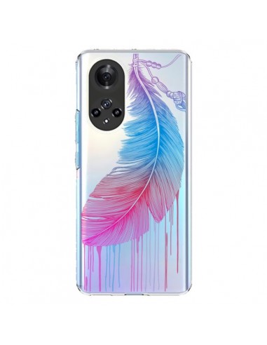 Coque Honor 50 et Huawei Nova 9 Plume Feather Arc en Ciel Transparente - Rachel Caldwell