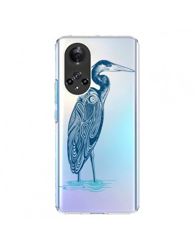 Coque Honor 50 et Huawei Nova 9 Heron Blue Oiseau Transparente - Rachel Caldwell