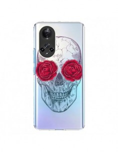 Coque Honor 50 et Huawei Nova 9 Tête de Mort Rose Fleurs...