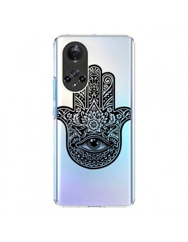 Coque Honor 50 et Huawei Nova 9 Hamsa Cinq Doigts Main Mauvais Oeil Transparente - Rachel Caldwell