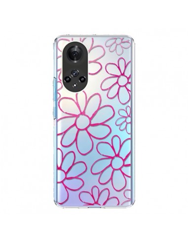 Coque Honor 50 et Huawei Nova 9 Flower Garden Pink Fleur Transparente - Sylvia Cook