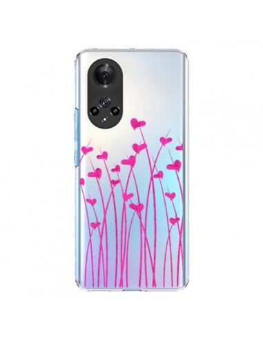 Coque Honor 50 et Huawei Nova 9 Love in Pink Amour Rose Fleur Transparente - Sylvia Cook