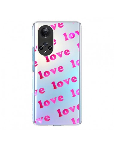 Coque Honor 50 et Huawei Nova 9 Pink Love Rose Transparente - Sylvia Cook