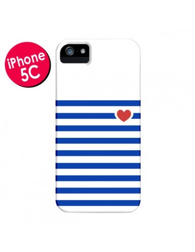 Coque Mariniere Coeur pour iPhone 5C - Jonathan Perez