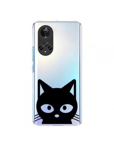 Coque Honor 50 et Huawei Nova 9 Tête Chat Noir Cat Transparente - Yohan B.