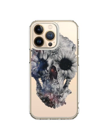 Coque iPhone 13 Pro Floral Skull Tête de Mort Transparente - Ali Gulec