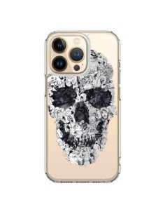 Coque iPhone 13 Pro Doodle Skull Dessin Tête de Mort...