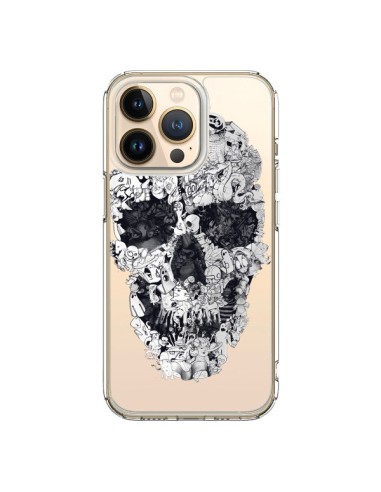 Coque iPhone 13 Pro Doodle Skull Dessin Tête de Mort Transparente - Ali Gulec
