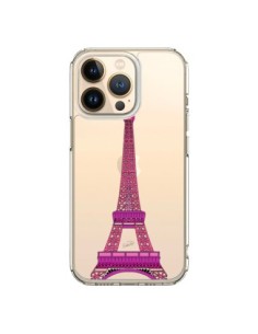 iPhone 13 Pro Case Tour Eiffel Pink Paris Clear - Asano...