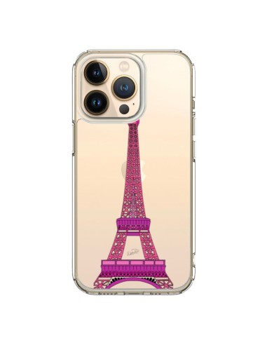 Coque iPhone 13 Pro Tour Eiffel Rose Paris Transparente - Asano Yamazaki