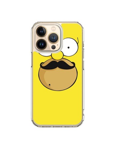 Coque iPhone 13 Pro Homer Movember Moustache Simpsons - Bertrand Carriere