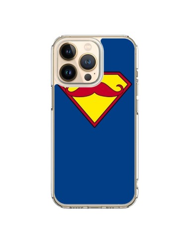 Coque iPhone 13 Pro Super Moustache Movember Superman - Bertrand Carriere