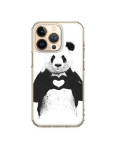 Cover iPhone 13 Pro Panda Amour All you need is Amore -...
