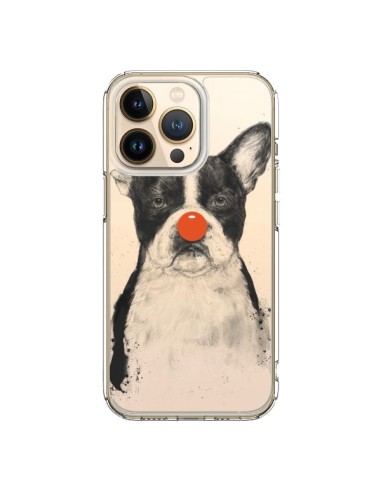 Coque iPhone 13 Pro Clown Bulldog Dog Chien Transparente - Balazs Solti