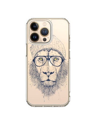 Coque iPhone 13 Pro Cool Lion Swag Lunettes Transparente - Balazs Solti