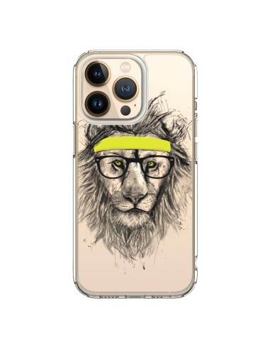 Coque iPhone 13 Pro Hipster Lion Transparente - Balazs Solti